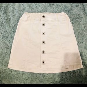 White Denim Button Down Skirt
